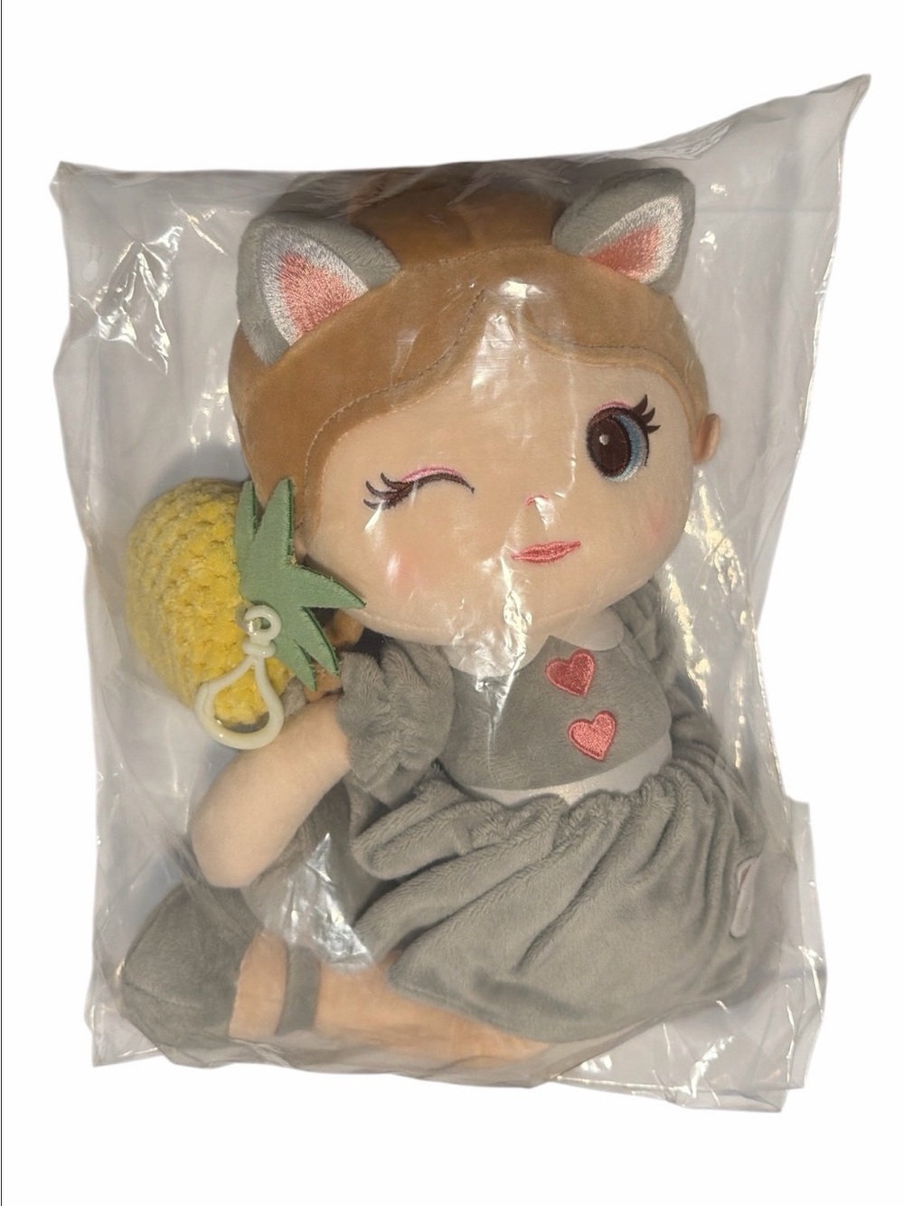 NWT Gloveleya Lazada Gray Kitty Cat Plush Doll 16" In Original Bag